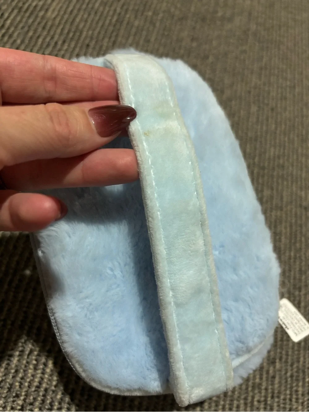 Claire's Light Blue Plush Animal Cosmetic Pouch with Sparkle Bow